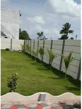 Precast wall in garden